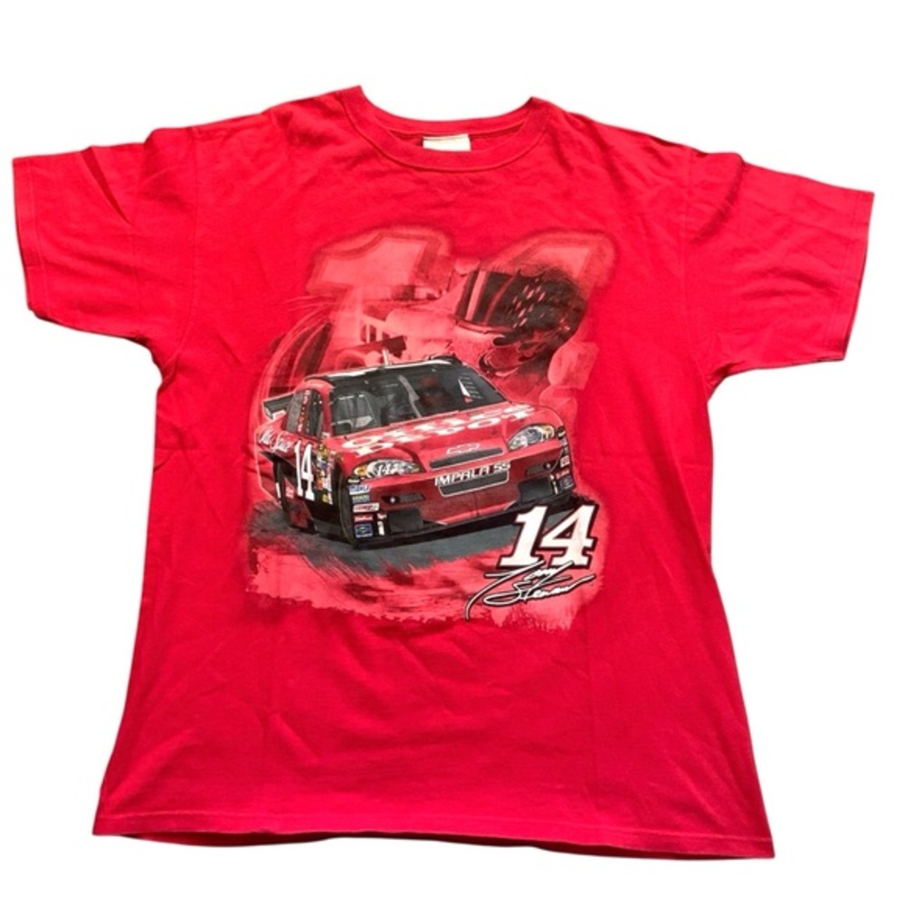 Vintage Tony Stewart #14 NASCAR Double Sided T-Shirt Winner’s Circle Red XL